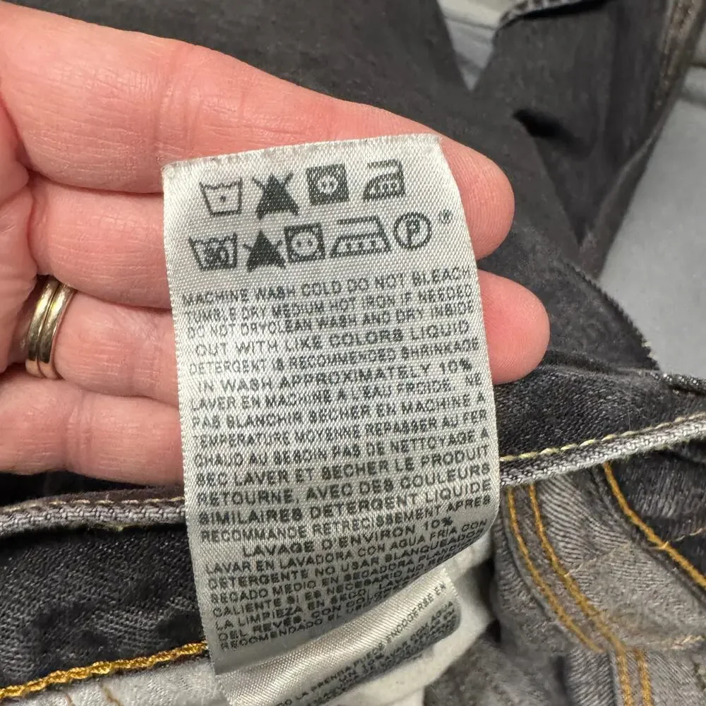 Levi's 501 Jeans Mens 44x34 (42x31) ACTUAL Black Denim Faded Button‎ Fly Vintage